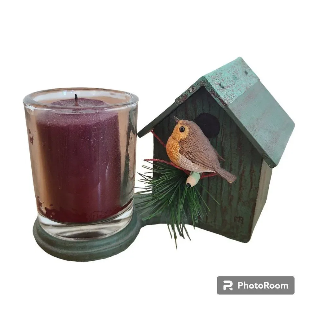 Hallmark Nature's Sketchbook Marjolein Bastin Resin Birdhouse Candle Holder